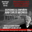 Acto homenaje despedida a Juan Carlos Mechoso, emblema de fAu y de las luchas obreras y sociales uruguayas. De los mayores referentes del anarquismo a nivel internacional.